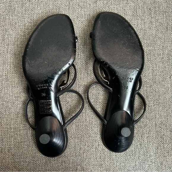 Vintage Gucci ‘GG’ logo strappy kitten heel sandals - Picture 6 of 6